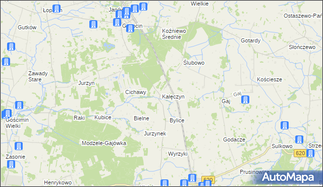 mapa Kałęczyn gmina Sońsk, Kałęczyn gmina Sońsk na mapie Targeo