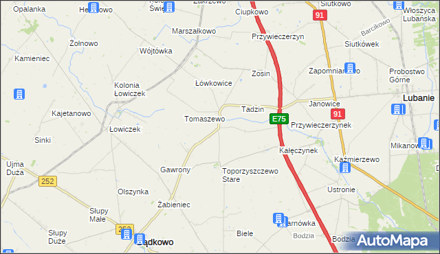 mapa Kalinowiec gmina Bądkowo, Kalinowiec gmina Bądkowo na mapie Targeo