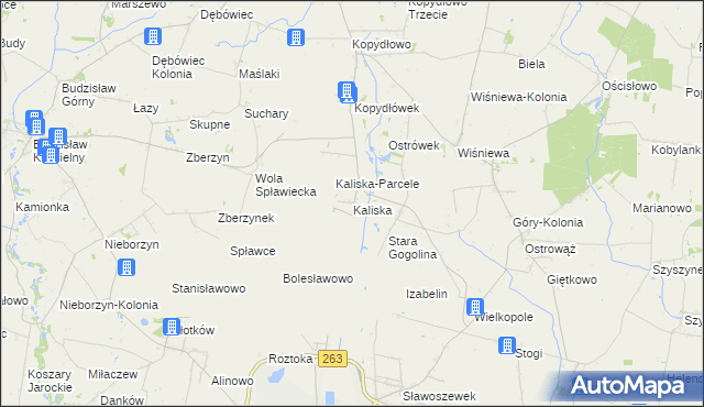 mapa Kaliska gmina Wilczyn, Kaliska gmina Wilczyn na mapie Targeo