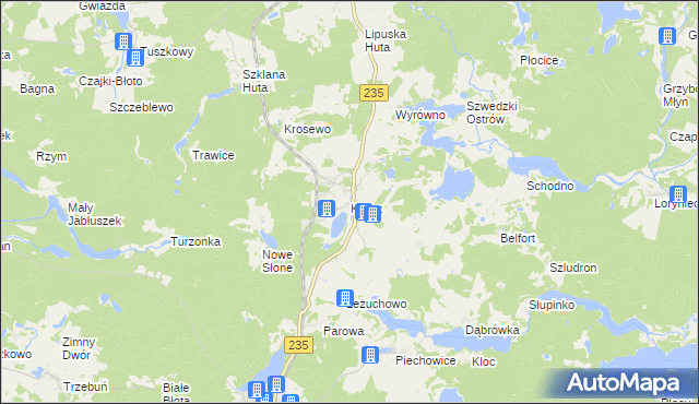 mapa Kalisz gmina Dziemiany, Kalisz gmina Dziemiany na mapie Targeo