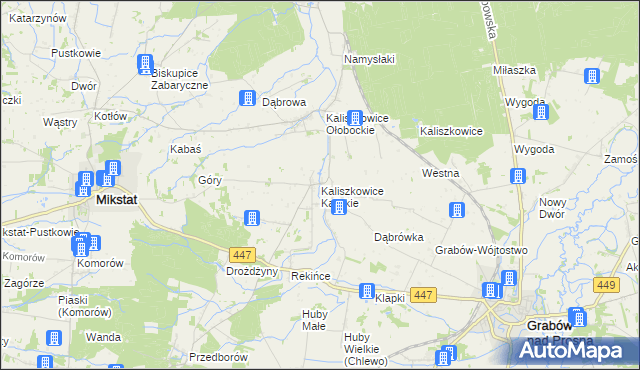 mapa Kaliszkowice Kaliskie, Kaliszkowice Kaliskie na mapie Targeo