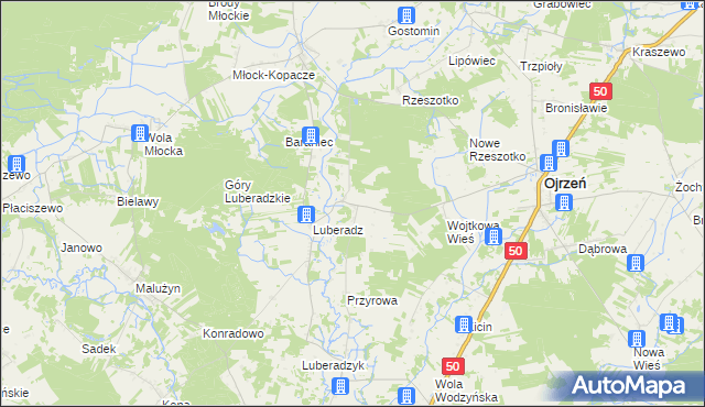 mapa Kałki gmina Ojrzeń, Kałki gmina Ojrzeń na mapie Targeo