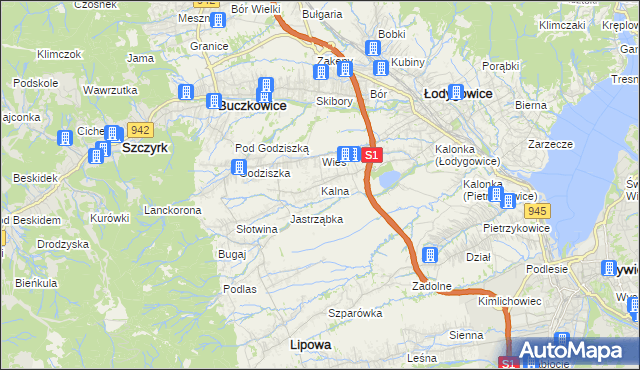 mapa Kalna, Kalna na mapie Targeo