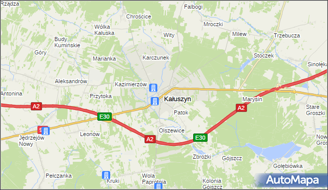 mapa Kałuszyn powiat miński, Kałuszyn powiat miński na mapie Targeo