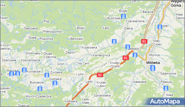 mapa Kamesznica, Kamesznica na mapie Targeo