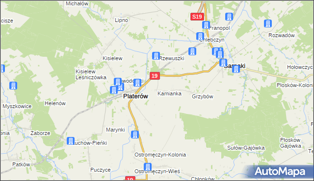 mapa Kamianka gmina Platerów, Kamianka gmina Platerów na mapie Targeo