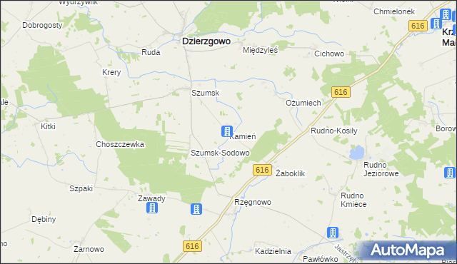 mapa Kamień gmina Dzierzgowo, Kamień gmina Dzierzgowo na mapie Targeo