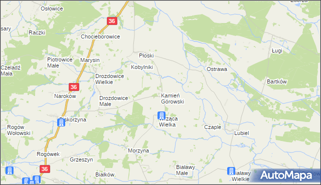 mapa Kamień Górowski, Kamień Górowski na mapie Targeo