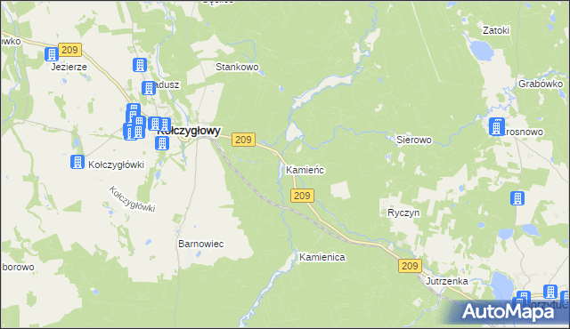 mapa Kamieńc, Kamieńc na mapie Targeo