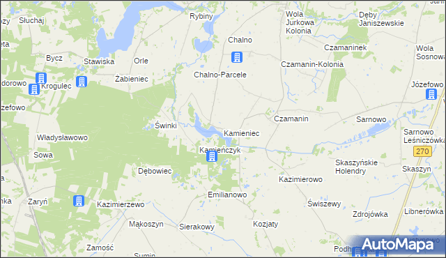 mapa Kamieniec gmina Topólka, Kamieniec gmina Topólka na mapie Targeo