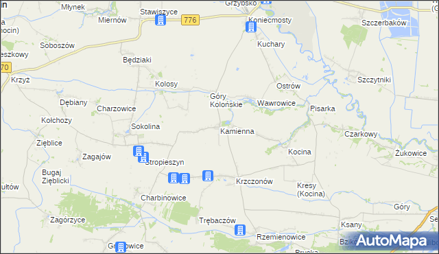 mapa Kamienna gmina Opatowiec, Kamienna gmina Opatowiec na mapie Targeo