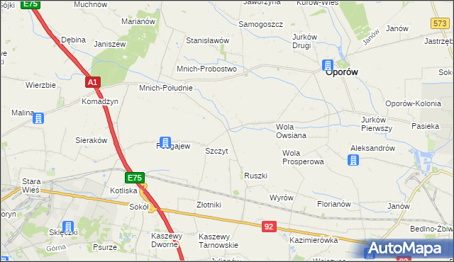 mapa Kamienna gmina Oporów, Kamienna gmina Oporów na mapie Targeo
