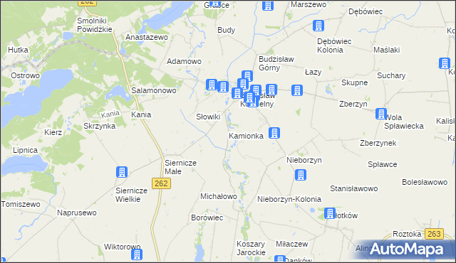 mapa Kamionka gmina Kleczew, Kamionka gmina Kleczew na mapie Targeo