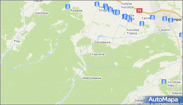 mapa Kapronie, Kapronie na mapie Targeo