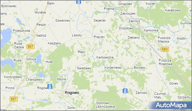 mapa Karbowizna, Karbowizna na mapie Targeo