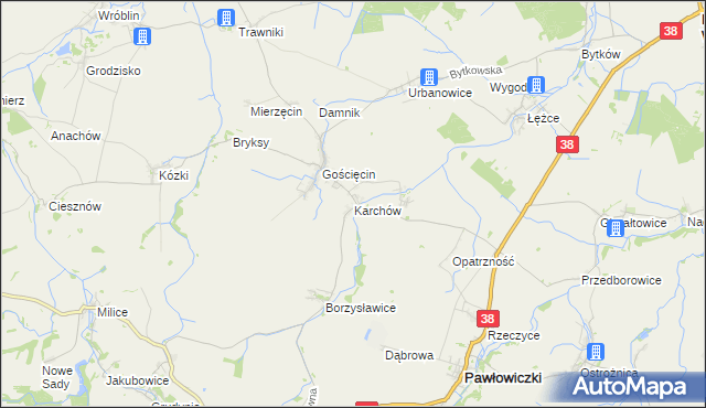 mapa Karchów, Karchów na mapie Targeo