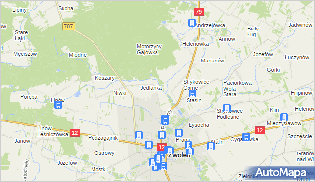 mapa Karczówka gmina Zwoleń, Karczówka gmina Zwoleń na mapie Targeo