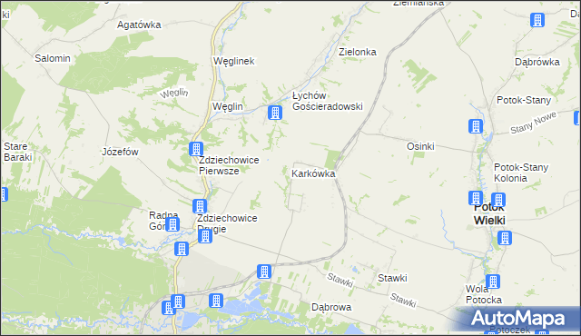 mapa Karkówka, Karkówka na mapie Targeo