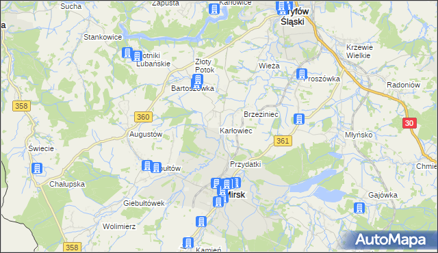 mapa Karłowiec, Karłowiec na mapie Targeo