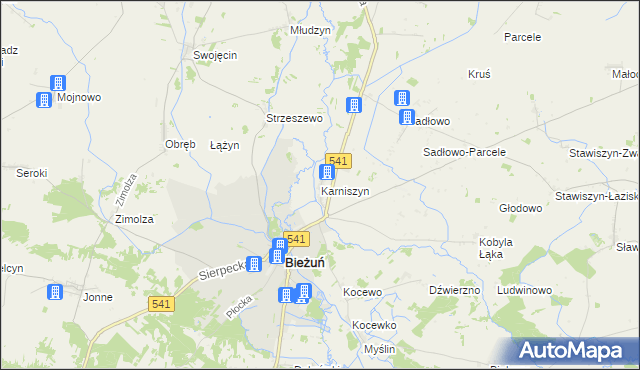 mapa Karniszyn, Karniszyn na mapie Targeo