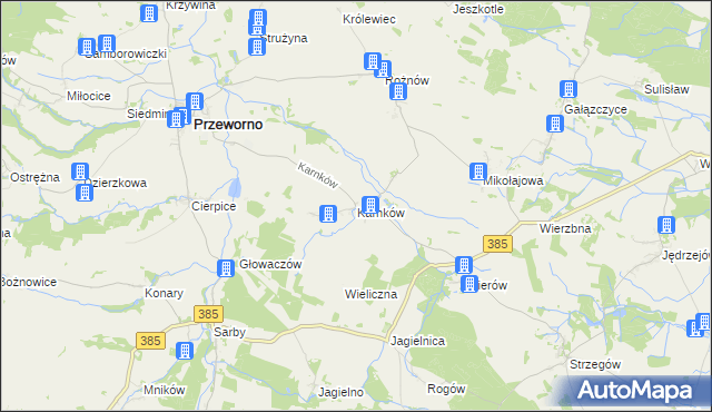 mapa Karnków gmina Przeworno, Karnków gmina Przeworno na mapie Targeo