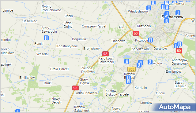 mapa Karolków Szwarocki, Karolków Szwarocki na mapie Targeo