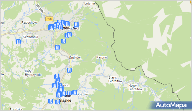 mapa Karpno gmina Lądek-Zdrój, Karpno gmina Lądek-Zdrój na mapie Targeo