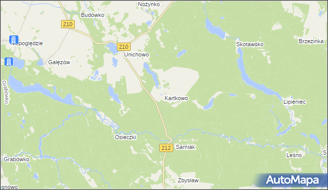 mapa Kartkowo, Kartkowo na mapie Targeo