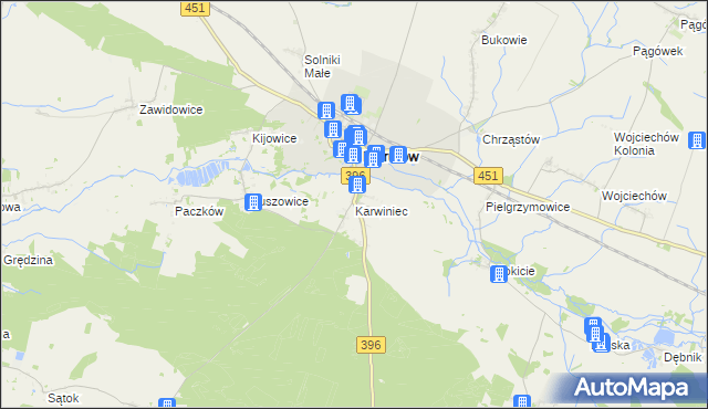 mapa Karwiniec, Karwiniec na mapie Targeo