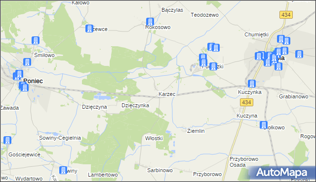 mapa Karzec, Karzec na mapie Targeo