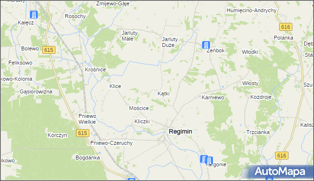 mapa Kątki gmina Regimin, Kątki gmina Regimin na mapie Targeo