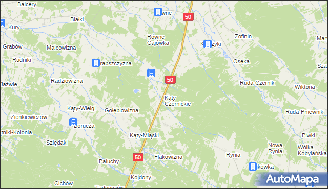 mapa Kąty Czernickie, Kąty Czernickie na mapie Targeo