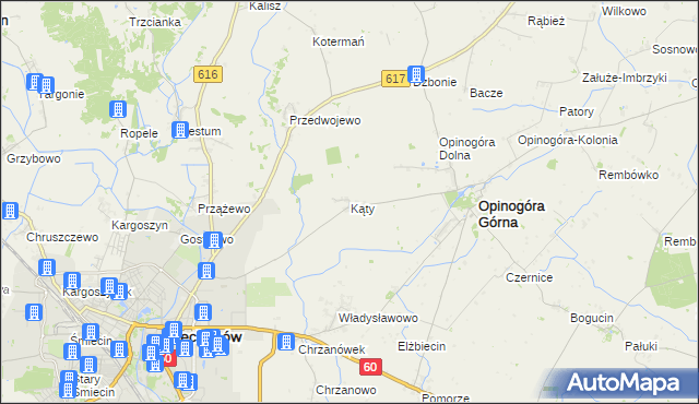 mapa Kąty gmina Opinogóra Górna, Kąty gmina Opinogóra Górna na mapie Targeo