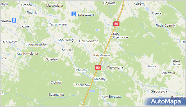 mapa Kąty-Miąski, Kąty-Miąski na mapie Targeo