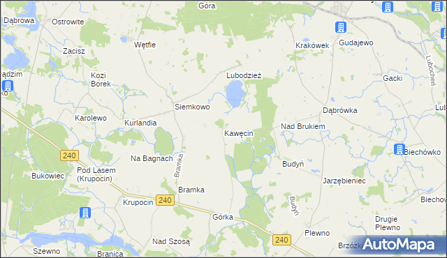 mapa Kawęcin, Kawęcin na mapie Targeo