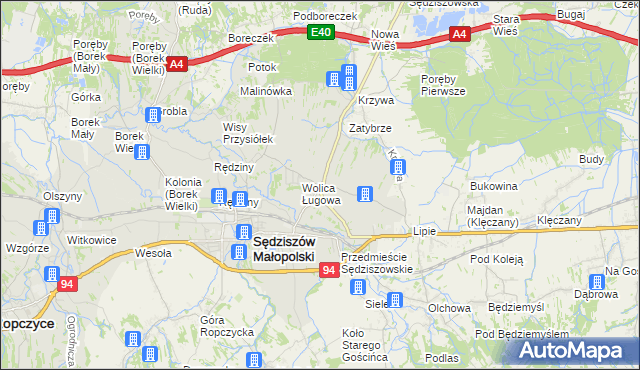 mapa Kawęczyn Sędziszowski, Kawęczyn Sędziszowski na mapie Targeo