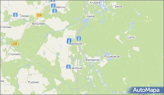 mapa Kawka gmina Kępice, Kawka gmina Kępice na mapie Targeo