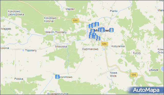 mapa Kazimierowo gmina Michałowo, Kazimierowo gmina Michałowo na mapie Targeo