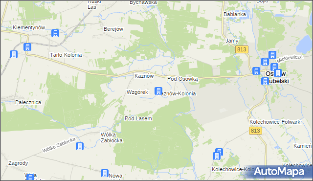 mapa Kaznów-Kolonia, Kaznów-Kolonia na mapie Targeo