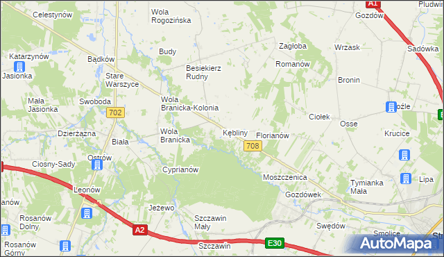 mapa Kębliny, Kębliny na mapie Targeo