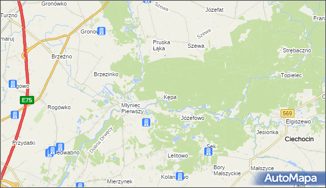 mapa Kępa gmina Ciechocin, Kępa gmina Ciechocin na mapie Targeo