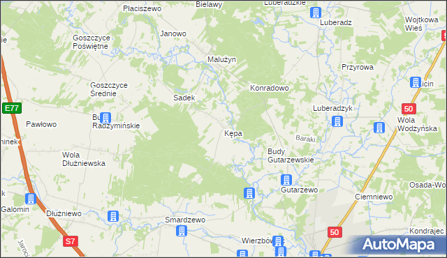 mapa Kępa gmina Sochocin, Kępa gmina Sochocin na mapie Targeo