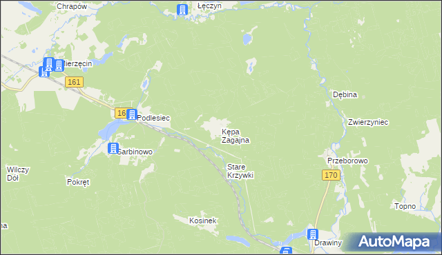 mapa Kępa Zagajna, Kępa Zagajna na mapie Targeo