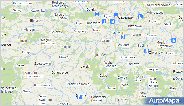 mapa Kępanów, Kępanów na mapie Targeo