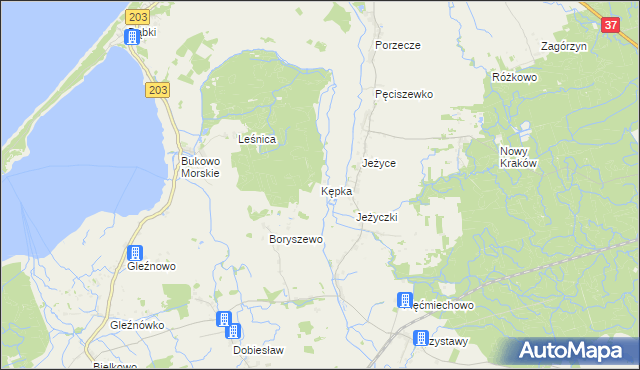 mapa Kępka gmina Darłowo, Kępka gmina Darłowo na mapie Targeo
