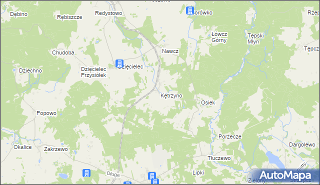 mapa Kętrzyno, Kętrzyno na mapie Targeo