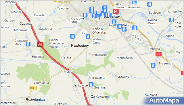 mapa Kidałowice, Kidałowice na mapie Targeo