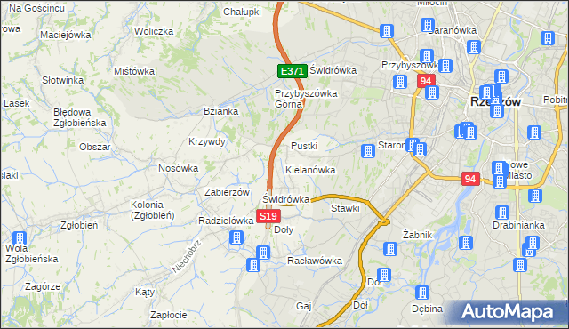 mapa Kielanówka, Kielanówka na mapie Targeo