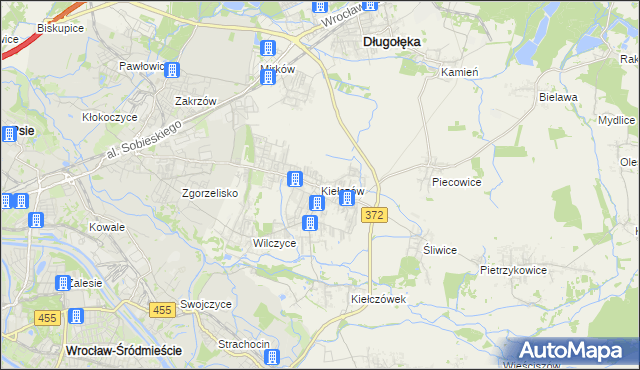 mapa Kiełczów, Kiełczów na mapie Targeo