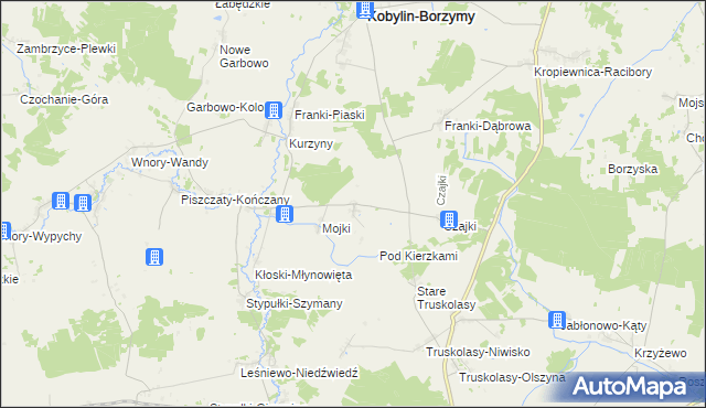 mapa Kierzki gmina Kobylin-Borzymy, Kierzki gmina Kobylin-Borzymy na mapie Targeo